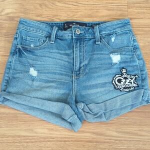 Ozzy Osbourne jean Shorts Denim Shorts upcycled Hollister High-Rise Midi size 27